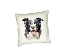 Anonymous Gifting Border Collie - Watercolour dog printed cushion cover - perfect for dog lovers