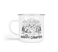Anonymous Gifting Camping Enamel Mug, One Size, Happy Camper, Camping Gift for Dad, Grandad Birthday Christmas Father's Day