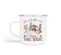 Anonymous Gifting Camping Enamel Mug, One Size, Life is a Journey, Camping Gift for Dad, Grandad Birthday Christmas Father's Day