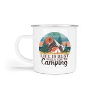 Anonymous Gifting Camping Enamel Mug, One Size, Life is Best, Camping Gift for Dad, Grandad Birthday Christmas Father's Day