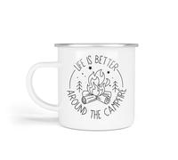 Anonymous Gifting Camping Enamel Mug, One Size, Life is Better, Camping Gift for Dad, Grandad Birthday Christmas Father's Day