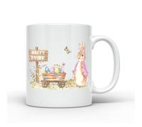 Anonymous Gifting Easter Joy: Hand-Printed 11oz Ceramic Coffee Mug Featuring Peter Rabbit - Pink Jacket