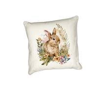 Anonymous Gifting Floral Bunny Rabbit cushion cover - Vintage inspired Easter Bunny, Spring cushion cover - Bunny 6 - Nursery, playroom, bedroom, children's pillow