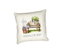 Anonymous Gifting Floral Cushions for Gardening Enthusiasts - Gardening is My Therapy - Range of 4 pillow covers 40cmx40cm featuring Wellies, Watering Cans, and Whimsical Phrases!