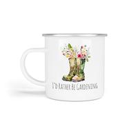 Anonymous Gifting Gardening Enamel Mugs, One Size. Rather be Gardening. Garden Gift for Dad, Mum, Grandparents Birthday Christmas Father's Day Mother's Day