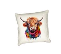 Anonymous Gifting Highland Cows in scarves printed cushion cover - perfect for Highland Cow lovers