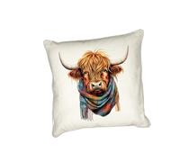 Anonymous Gifting Highland Cows in scarves printed cushion cover - perfect for Highland Cow lovers