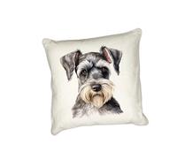Anonymous Gifting Miniature Schnauzer - Watercolour dog printed cushion cover - perfect for dog lovers