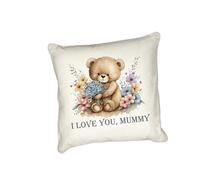 Anonymous Gifting Mother's Day adorable teddy bear printed Mummy cushion with a simple I love you sentiment. Matching mugs available