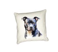 Anonymous Gifting Staffordshire Terrier2 - Staffie - Watercolour dog printed cushion cover - perfect for dog lovers