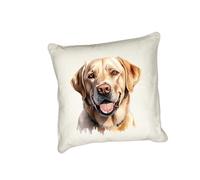 Anonymous Gifting Yellow Labrador - Watercolour dog printed cushion cover - perfect for dog lovers
