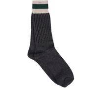 Anonymous Ism Tuck Cuff Striped Crew Socks - Charcoal One Size One Size