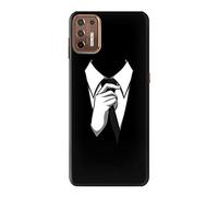 Anonymous Man in Black Suit Case Cover For Motorola Moto G9 Plus