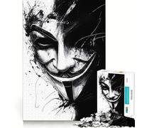Anonymous Mask Art Vendetta 1000 Pieces Puzzles for Teenagers DownTime Game Smooth Connection Real Challenge Santa Surprise (38x26cm)