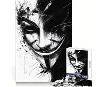 Anonymous Mask Art Vendetta 1000 Pieces Puzzles for Teenagers DownTime Game Smooth Connection Real Challenge Santa Surprise (38x26cm)