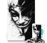 Anonymous Mask Art Vendetta Jigsaw Puzzles 1000 Pieces for Adults Cognitive Train Vivid Hue Pattern Assemble (50x75cm)