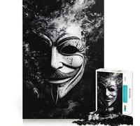 Anonymous Mask in Smoke 1000 Adult Pieces Jigsaw Puzzle Brain Exercise Tight Joint Real Challenge Art Decor (38x26cm)