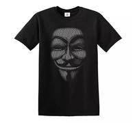 Anonymous Mens T-Shirt V for Vendetta MASK Shirt Tshirt TOP TEE (Black,M)