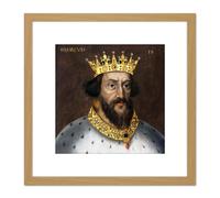 Anonymous Portrait King Henry I England Painting 8X8 Inch Square Wooden Framed Wall Art Print Picture with Mount Artery8 Light Oak One Size