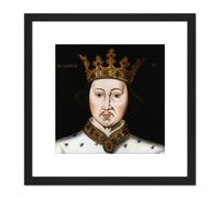 Anonymous Portrait King Richard II England Painting 8X8 Inch Square Wooden Framed Wall Art Print Picture with Mount Artery8 Black One Size