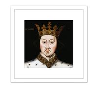 Anonymous Portrait King Richard II England Painting 8X8 Inch Square Wooden Framed Wall Art Print Picture with Mount Artery8 White One Size