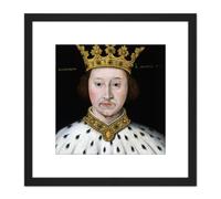 Anonymous Portrait Richard II King England Painting 8X8 Inch Square Wooden Framed Wall Art Print Picture with Mount Artery8 Black One Size