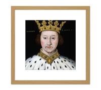 Anonymous Portrait Richard II King England Painting 8X8 Inch Square Wooden Framed Wall Art Print Picture with Mount Artery8 Light Oak One Size
