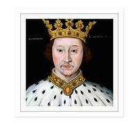 Anonymous Portrait Richard II King England Painting Square Wooden Framed Wall Art Print Picture 16X16 Inch