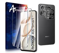 Anoowkoa 2+2 Pack for Honor 400 Smart 4G/5G Screen Protectors and Camera Lens Protectors Guard Tempered Glass Film, Anti Fingerprints Protective Film