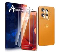 Anoowkoa 2+2 Pack for Motorola Moto G15/G15 Power Screen Protectors and Camera Lens Protectors Guard Tempered Glass Film, Anti Fingerprints Protective Film