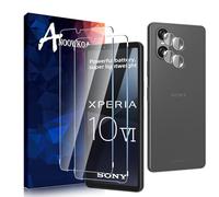 Anoowkoa 2+2 Pack for Sony Xperia 10 VI Screen Protectors and Camera Lens Protectors Guard Tempered Glass Film, Anti Fingerprints Protective Film