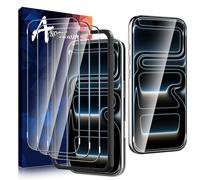 Anoowkoa 3 Pack Premium Screen Protector for iPhone 17 Pro 6.3 Inch Tempered Glass Film with Alignment Frame Tool Guard Cover-Genuine Glass-One-Push Super Easy Installation