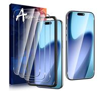 Anoowkoa 3 Pack Premium Screen Protector for Phone 17 Air Tempered Glass Film with Alignment Frame Tool Guard Cover-Genuine Glass-One-Push Super Easy Installation
