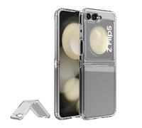 Anoowkoa Case for Samsung Galaxy Z Flip 5 TPU and Clear PC Hybrid Hard Acrylic Slim Phone Case Clear Ultra Crystal Transparent Protective Back Cover Flexible Bumper Silicone Case[Shock Absorption]
