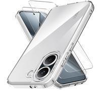 Anoowkoa Case for Xiaomi Poco X8 Pro 5G with 2 Pack Poco X8 Pro Screen Protectors, TPU and PC Hybrid Acrylic Slim Phone Case,Never Yellow Ultra Clear Crystal Protective Hard Back Cover,Shockproof Case