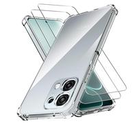 Anoowkoa SOFT Silicone TPU Case OPPO A6 Pro Phone Case Clear+2 Pack Screen Protectors Tempered Glass Film Protective Bumper Cover Transparent Shock Absorption