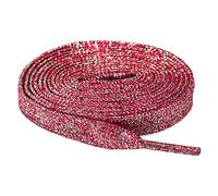 Anopo 2 Pairs Glitter Shoe Laces for Sneakers 10mm Wide Bling Metallic Rhinestone Shoe String for High Tops Red 160cm