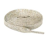 Anopo 2 Pairs Glitter Shoe Laces for Sneakers 10mm Wide Bling Metallic Rhinestone Shoe String for High Tops Light Gold 140cm