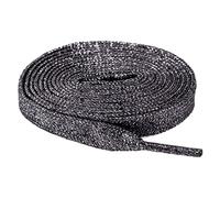 Anopo 2 Pairs Glitter Shoe Laces for Sneakers 10mm Wide Bling Metallic Rhinestone Shoe String for High Tops Black Silver 160cm