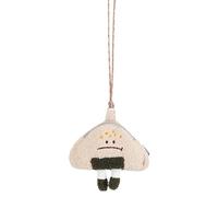 Anopo Cute Plush Coin Purse for Women Kawaii Change Pouch with Zipper Novelty Onigiri Shaped Coin Purse Beige