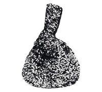 Anopo Small Wristlet Purses for Women Sequin Knot Bag Silver