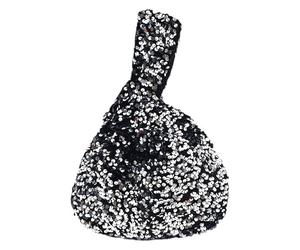 Anopo Small Wristlet Purses for Women Sequin Knot Bag Silver
