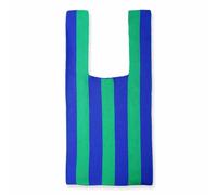 Anopo Striped Knitted Tote Bag for Women Boho Woven Handbag Small Crochet Shopping Bag Blue Green