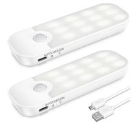 ANOPU Motion Sensor Lights Indoor, 2 Pack USB Rechargeable