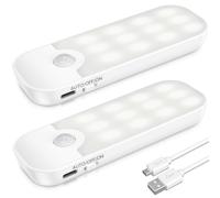 ANOPU Motion Sensor Lights Indoor, 2 Pack USB Rechargeable Stick on Lights with 3 Modes, Wireless Motion Sensor Light with Magnetic Strips for Wardrobes, Stairs, Hallway, Bedroom, Cupboard