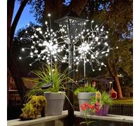 Anordsem Solar Lights Outdoor Garden: Christmas Fairy Firework LED Lamp Decorative - Waterproof White Lighting for Outside Patio Pathway - DIY Gardening Gift for Women Mums Wife
