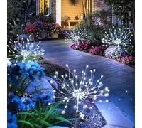 Anordsem Solar Lights Outdoor Garden: Fairy Light Solar Powered for Outside Decorative - Firework Light White Lighting for Fence Patio - LED Pathway DIY Decorating Gifts for Women Mum Wife