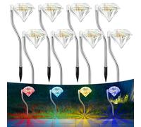 Anordsem Solar Lights Outdoor Garden: Garden Lights Solar Powered Waterproof for Outside Decorative - Colour Changing Lighting for Fence Patio - Diamond LED Decorating Light Gifts for Women Mum Wife