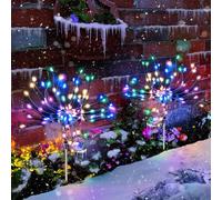 Anordsem Solar Lights Outdoor Garden: Waterproof LED Firework Starburst Lamp - Coloured Christmas Decorations for Patio Path Fence Lawn - DIY Gardening Gifts for Women Mum Wife