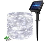 anorlite Solar Garden Lights Outdoor, 12M/40Ft 120LED Solar Fairy Lights,8 Modes String Lights Waterproof Copper Wire Decorative Lighting for Fence Patio Gate Yard Wedding Party (Cool White)